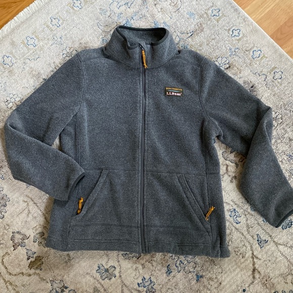 EUC SIZE XS LLBEAN MOUNTAIN CLASSIC HEATHER CHARCOAL FLEECE JACKET - Picture 3 of 11